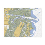 Altamaha River, Darien, GA Nautical Chart Postcard
