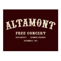 altamont free concert post card