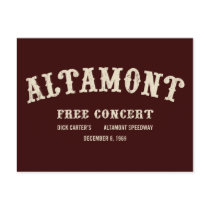 altamont free concert post card
