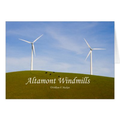 Altamont Windmills California Products Greeting Cards by cheshirkat