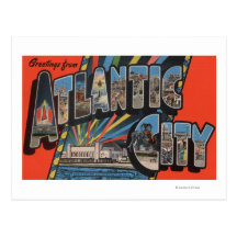 Altantic City, New Jersey - Large Letter Postcard