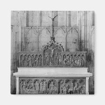 Altar and two altarpieces decorated fridge magnet