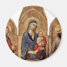 Altarpiece Of Orvieto Scene Maestetã S And Saints, Refrigerator Magnets
