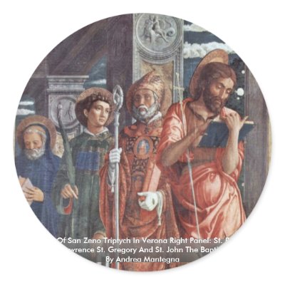 Altarpiece Of San Zeno Triptych In Verona Round Sticker by Artcollection