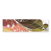 ALTCBWB CORAL BROWNS RETRO FLOWERS ABSTRACT RANDOM BUMPER STICKER