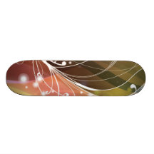 ALTCBWB CORAL BROWNS RETRO FLOWERS ABSTRACT RANDOM SKATEBOARD DECK