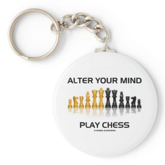 Alter Your Mind Play Chess (Reflective Chess Set) keychain