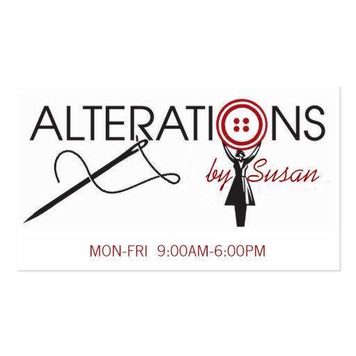 Alteration, Clothing, Tailor, Seamstress Business Card