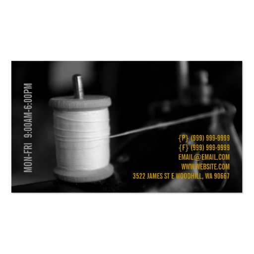 Alteration, Tailor , Tailor, Seamstress Business Card Template (back side)