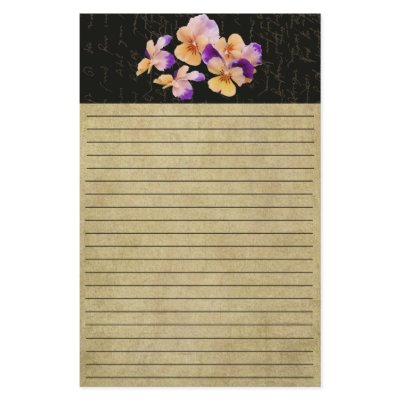 Altered Colorful Pansy's- Colorful Stationery by Kanikis