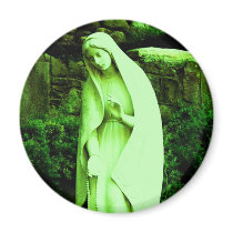 Altered Green Virgin Mary magnets