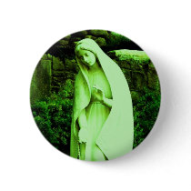 Altered Green Virgin Mary Pin buttons