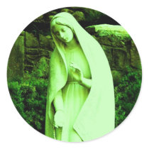 Altered Green Virgin Mary stickers