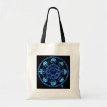 Altered Light Blue Zodiac Sun Eclipses Bags