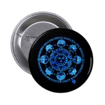 Altered Light Blue Zodiac Sun Eclipses Button