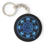 Altered Light Blue Zodiac Sun Eclipses Key Chains