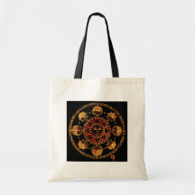 Altered Light Gold Zodiac Sun Eclipses Canvas Bags