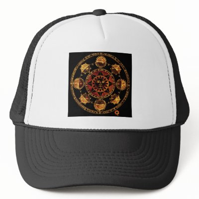 Altered Light Gold Zodiac Sun Eclipses Mesh Hat by Biblioartgifts