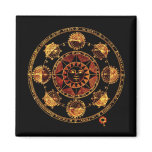 Altered Light Gold Zodiac Sun Eclipses Magnet