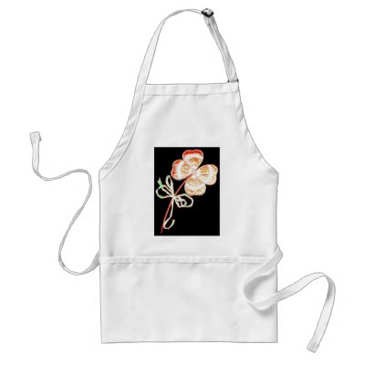 Altered Light Golden Irish Sparkle 4 Leaf Clover Aprons by Biblioartgifts