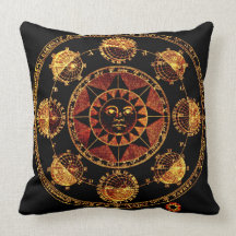 Altered Light Golden Zodiac Sun Eclipses Pillow
