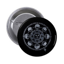 Altered Light Silver Zodiac Sun Eclipses Pinback Buttons