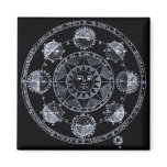 Altered Light Silver Zodiac Sun Eclipses Fridge Magnets
