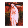 Altered Peach Virgin Mary Garden Statue Post Cards