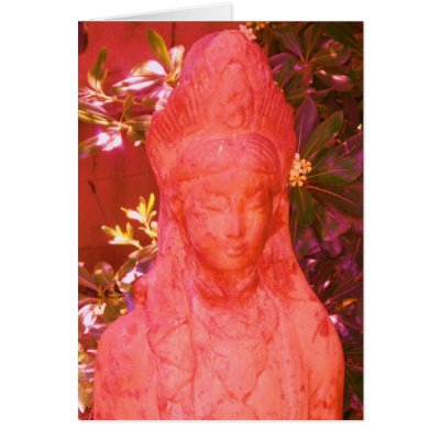 Altered Pink Kwan Yin Statue Card by JuJuGardens