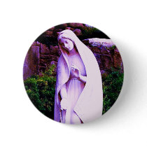 Altered purple Virgin Mary Pin buttons