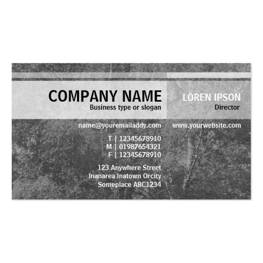 Alternate Tones - Birch Tree - Gray Business Card Templates (front side)