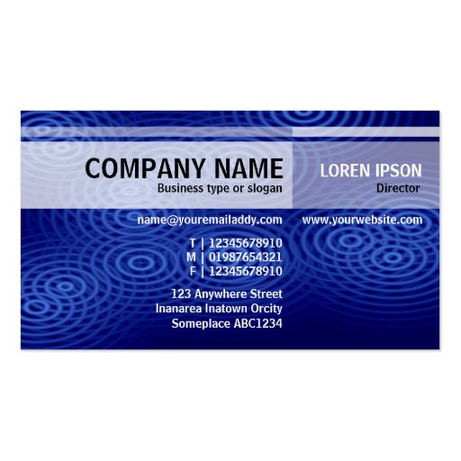 Alternate Tones - Electric Rain (Blue) Business Card (front side)