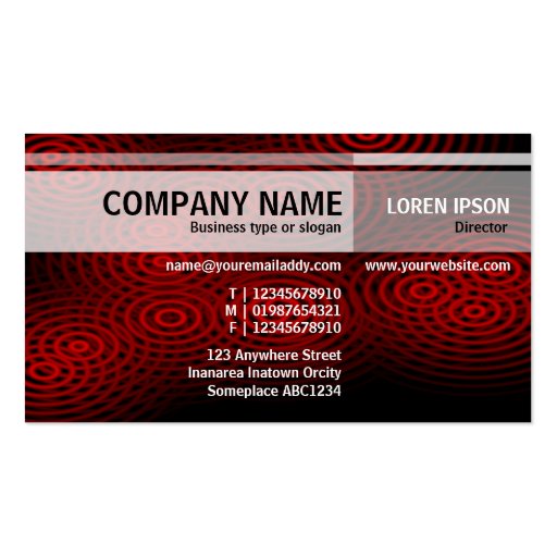 Alternate Tones - Electric Rain (Maroon) Business Card (front side)
