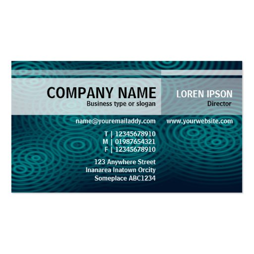 Alternate Tones - Electric Rain (Teal) Business Card