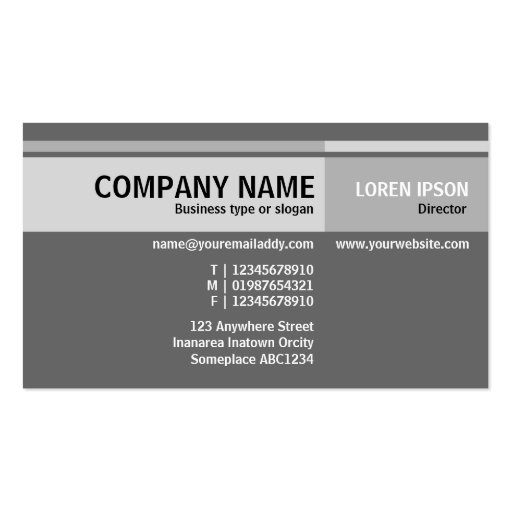 Alternate Tones - Gray Business Card (front side)