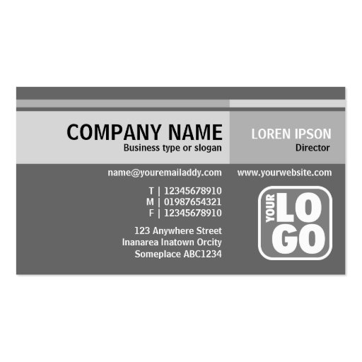 Alternate Tones (Logo) - Gray Business Card Templates (front side)
