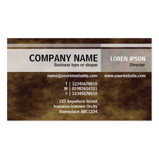 Alternate Tones - Planet Brown Business Card Templates (front side)