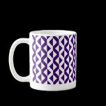 Alternate ZigZags - Deep Violet and White mugs