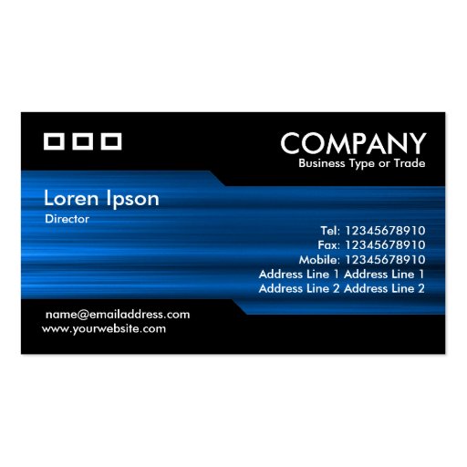 Alternating - Brushed Blue Texture Business Card Template (front side)