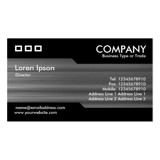 Alternating - Brushed Metal Texture Business Card (front side)
