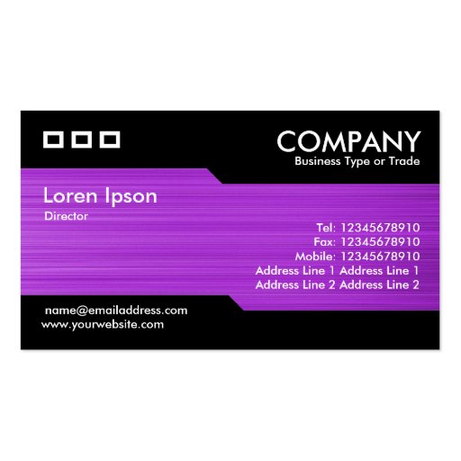 Alternating - Brushed Purple Texture Business Card Template (front side)