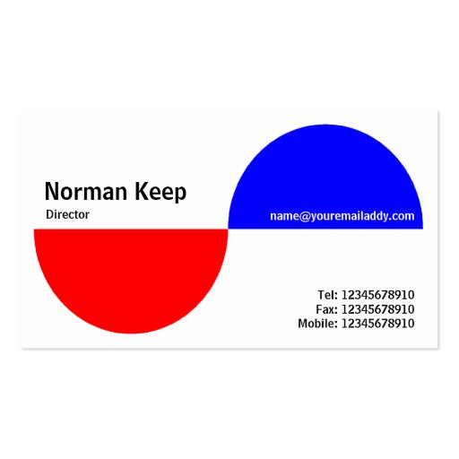 Alternating Crecents - Red and Blue (Platinum) Business Cards (back side)