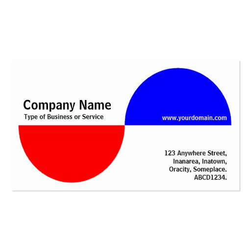 Alternating Crecents - Red and Blue (Platinum) Business Cards