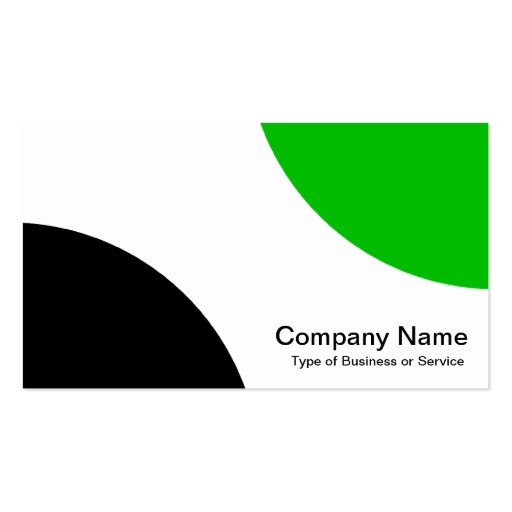 Alternating Curves - Black and Medium Green Business Card (front side)