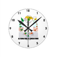Alternation Of Generations (Flower Life Cycle) Round Wall Clocks