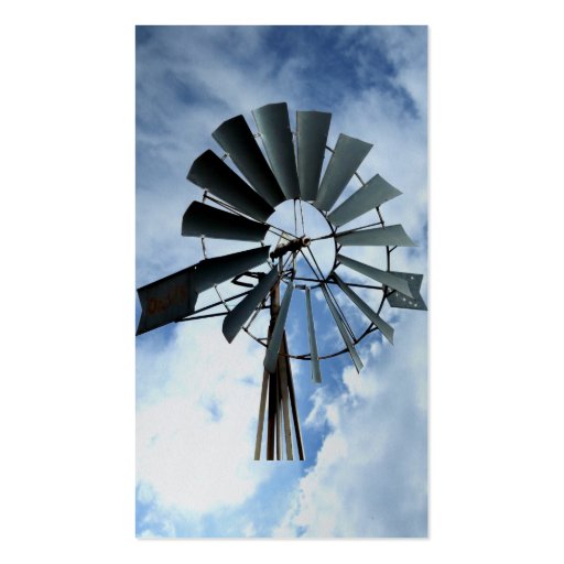 Alternative Energy - Pinwheel Windmill Power Business Card (back side)