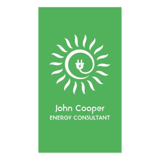 Alternative green energy consultant business card (front side)