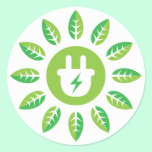 Alternative green energy power plug leaves sticker