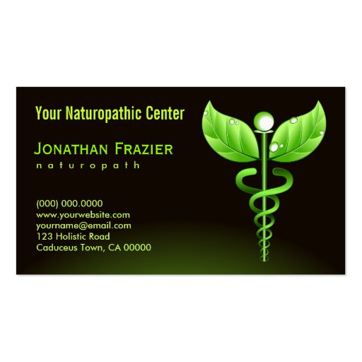 Alternative Medicine Naturopath Business Cards (front side)
