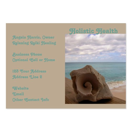 Alternative Medicine Reiki Holistic Health Business Cards (front side)